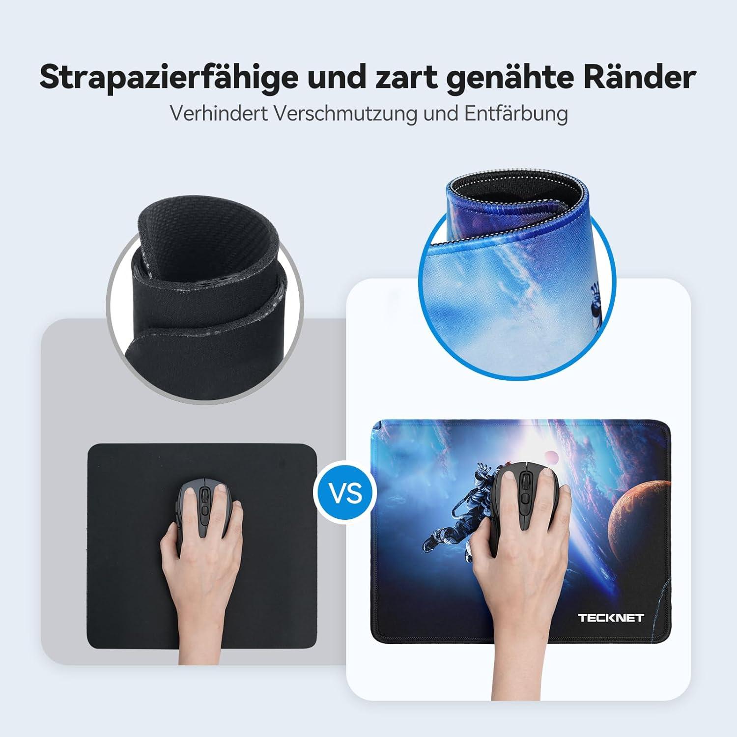 TECKNET Mauspad 28x21cm Gaming Mousepad Wasserdicht