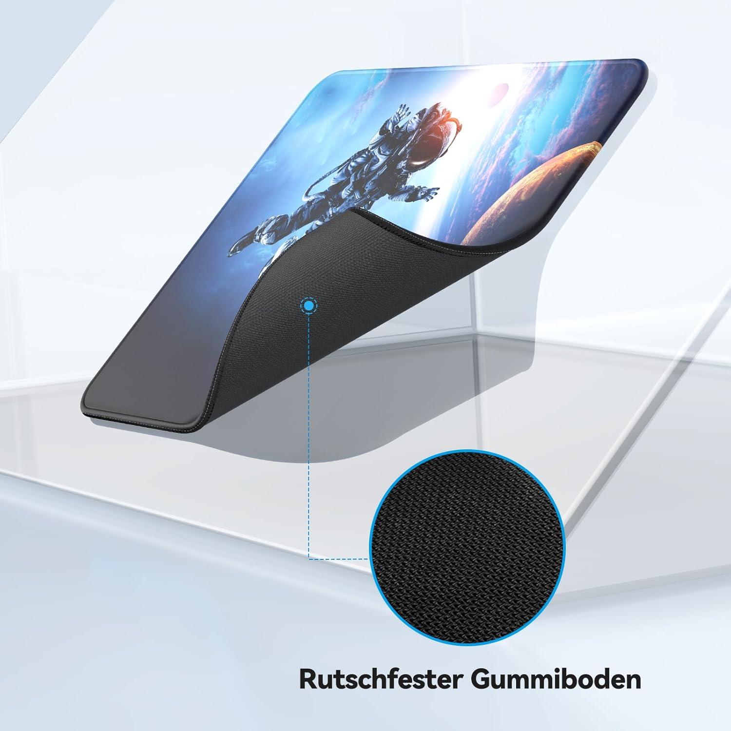 TECKNET Gaming Mousepad Wasserdicht Rutschfester Gummi 28x21cm Blau