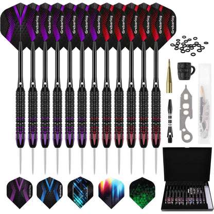 Dartpfeile Set Steeldarts 24g 22g Lila Blau Aluminium Schaft