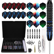 Dartpfeile Profi Set, 12 Stück Steeldarts 24g Rot/22g Blau