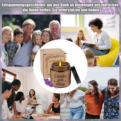Lavendel Duftkerzen im Glas 100g - Entspannungs Geschenk für