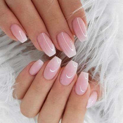 24 Stück Pink Sarg Nägel Zum Aufkleben Mittel, Press on
