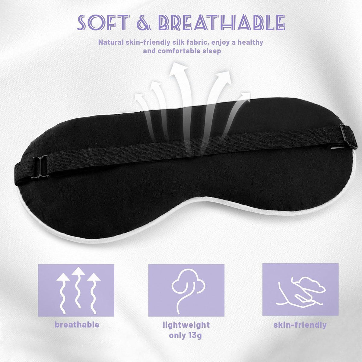 Seiden Schlafmaske 100% Natürlich Grau Augenmaske Schlafbrille - Reise