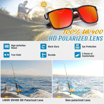 Polarisierte Sonnenbrille Herren Damen UV400 Schutz Rot Verspiegelt