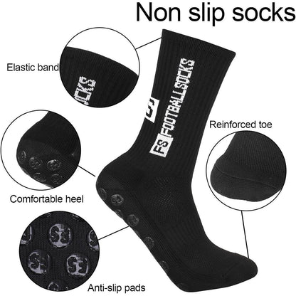 Fußballsocken Herren Damen 6 Paar Anti-Rutsch Gr. 39-46 Weiß/Schwarz