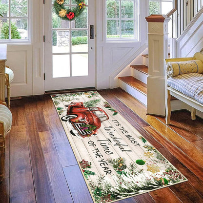 Weihnachten Teppich Läufer, Verdickt rutschfeste Türmatte 60 x 180 cm