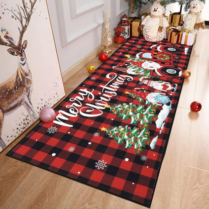 Moderner Weihnachtsläufer Teppich rutschfest 60x180cm Rot