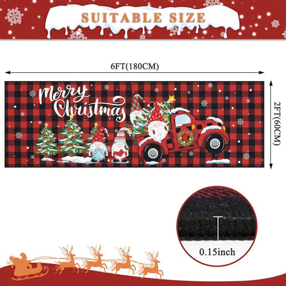 Weihnachtsläufer Teppich 60x180cm rutschfest rot Winter Fußmatte Eingang Flur Wohnzimmer Schlafzimmer