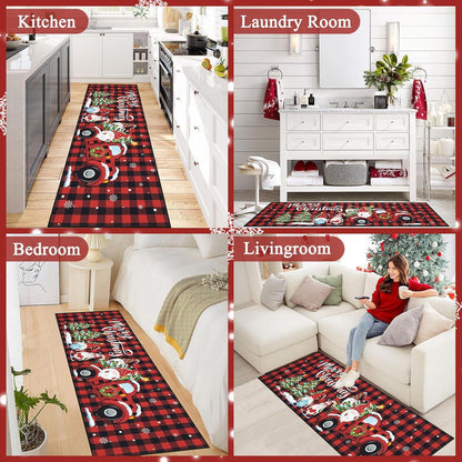 Weihnachtsläufer Teppich 60x180cm Hochwertig Rutschfest Winter Rot