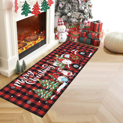 Weihnachtsläufer Teppich 60x180cm Hochwertig Rutschfest Winter Rot