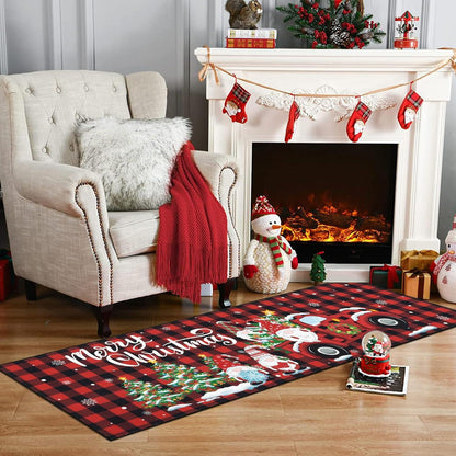 Weihnachtsläufer Teppich 60x180cm rutschfest rot Winter Fußmatte Eingang Flur Wohnzimmer Schlafzimmer