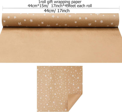Weihnachten Geschenkpapier Rolle 44cm x 15m, recyclebares