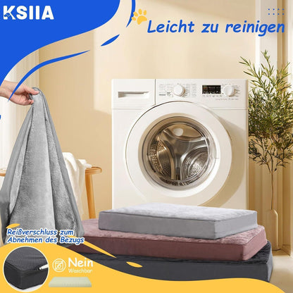 Orthopädisches Hundebett XXL Dunkelgrau Waschbar mit abnehmbarem Bezug