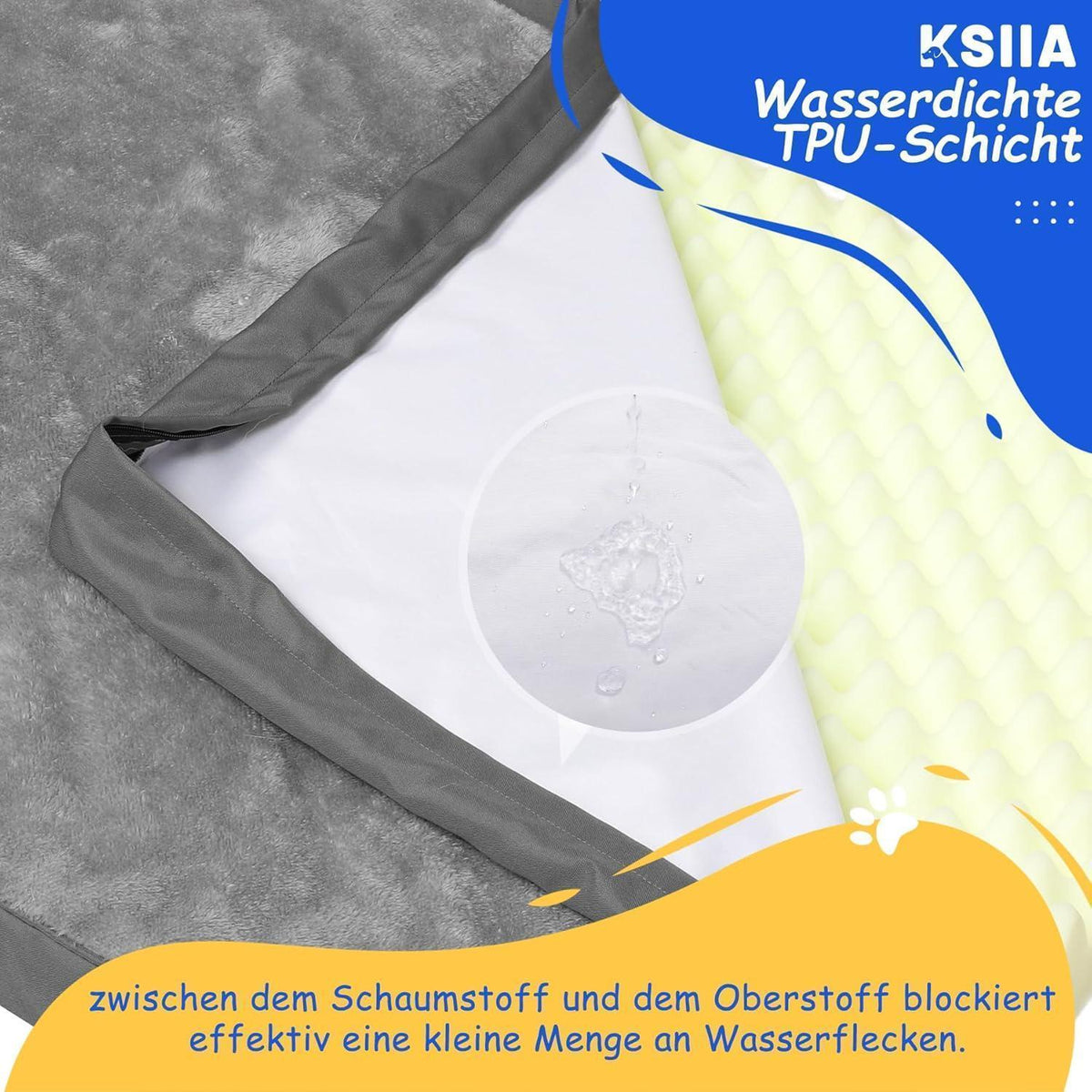 Orthopädisches Hundebett Dunkelgrau 60x45cm Waschbar & Abnehmbar