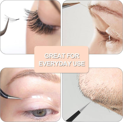 2 Stück Wimpern Pinzette Set Edelstahl Wimpernverlängerung Gerade