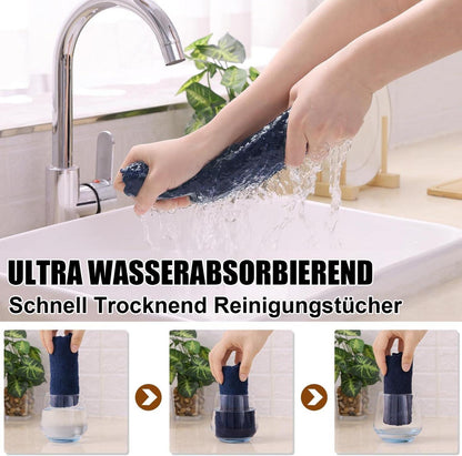 12er Pack Mikrofasertücher Waschbar Fusselfrei 25x50 cm