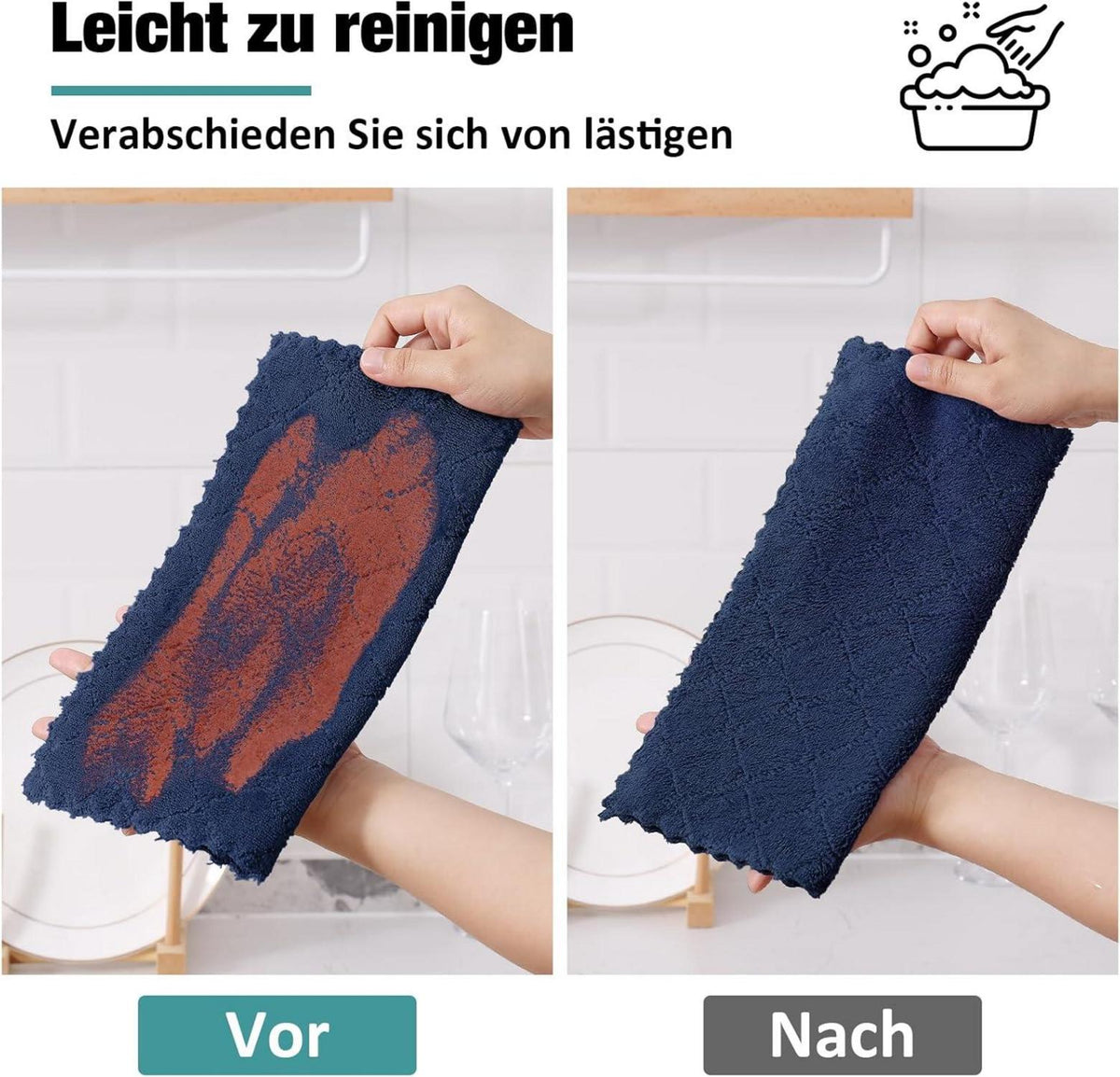 12er Pack Mikrofasertücher waschbar & fusselfrei 25x50 cm