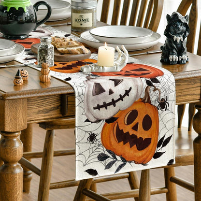Artoid Mode Kürbisse Spinnennetz Jack-o-Laterne Halloween Tischläufer 40x240 cm