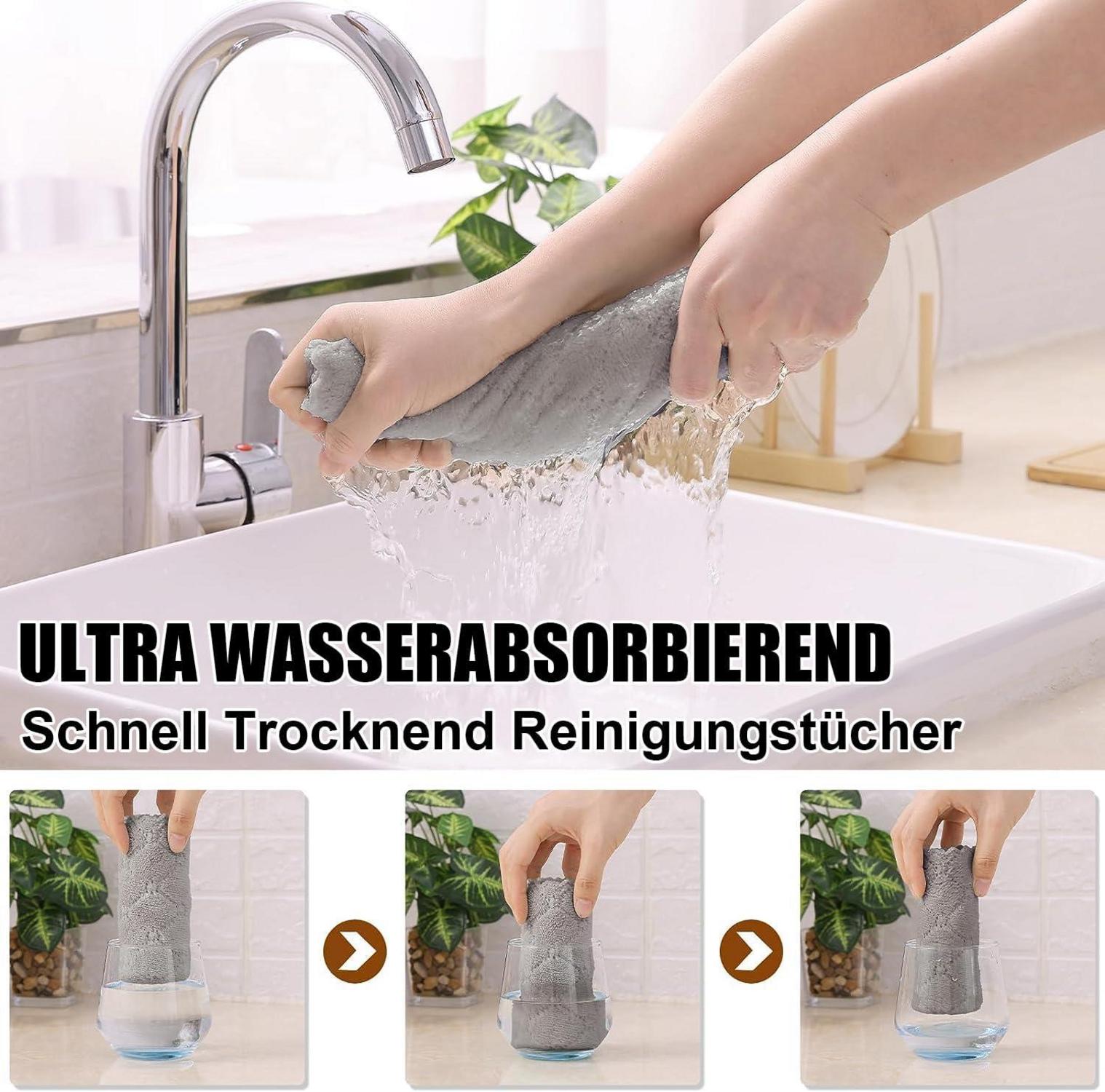 12er-Pack Mikrofasertücher 25x25 cm Waschbar Fusselfrei