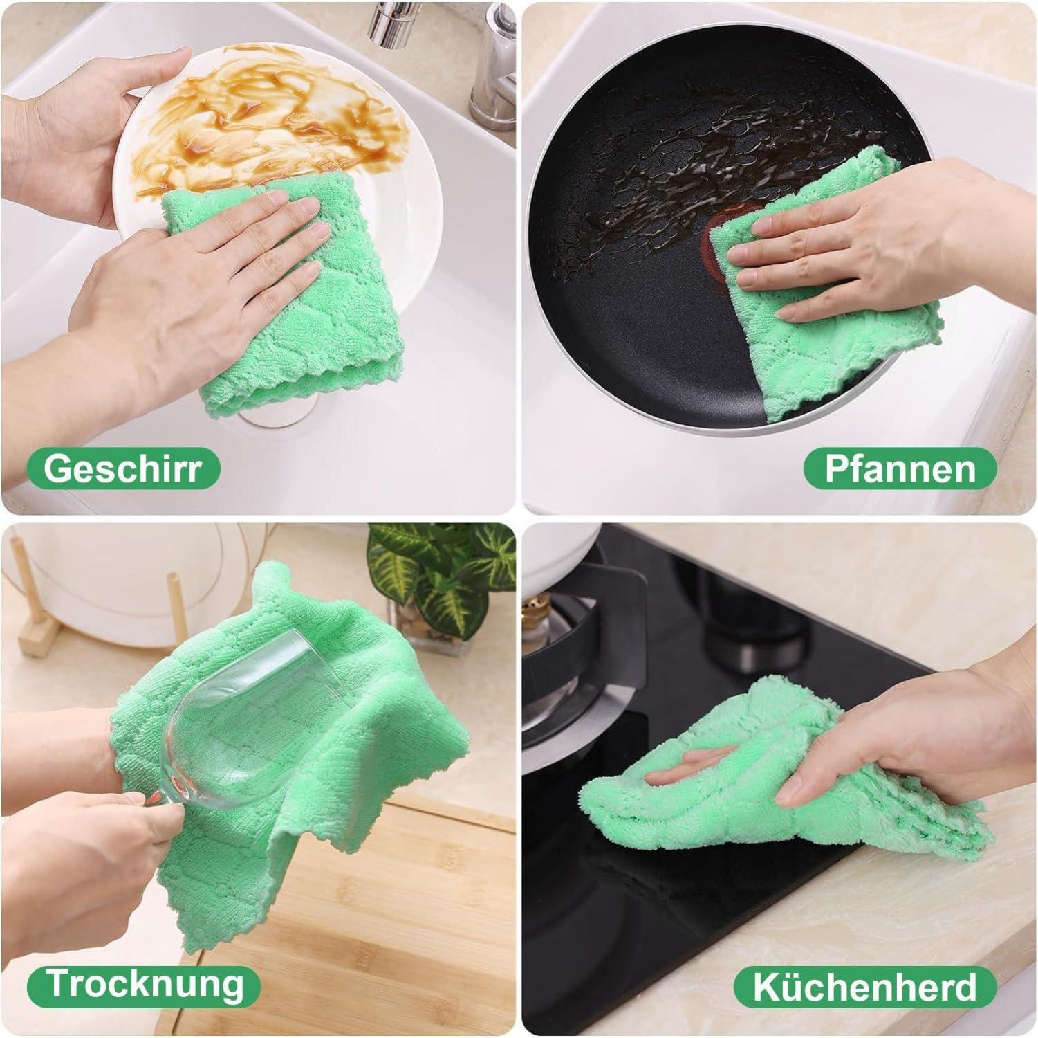 12er-Pack Mikrofaser Reinigungstücher 25x25 cm für Küche und Haushalt
