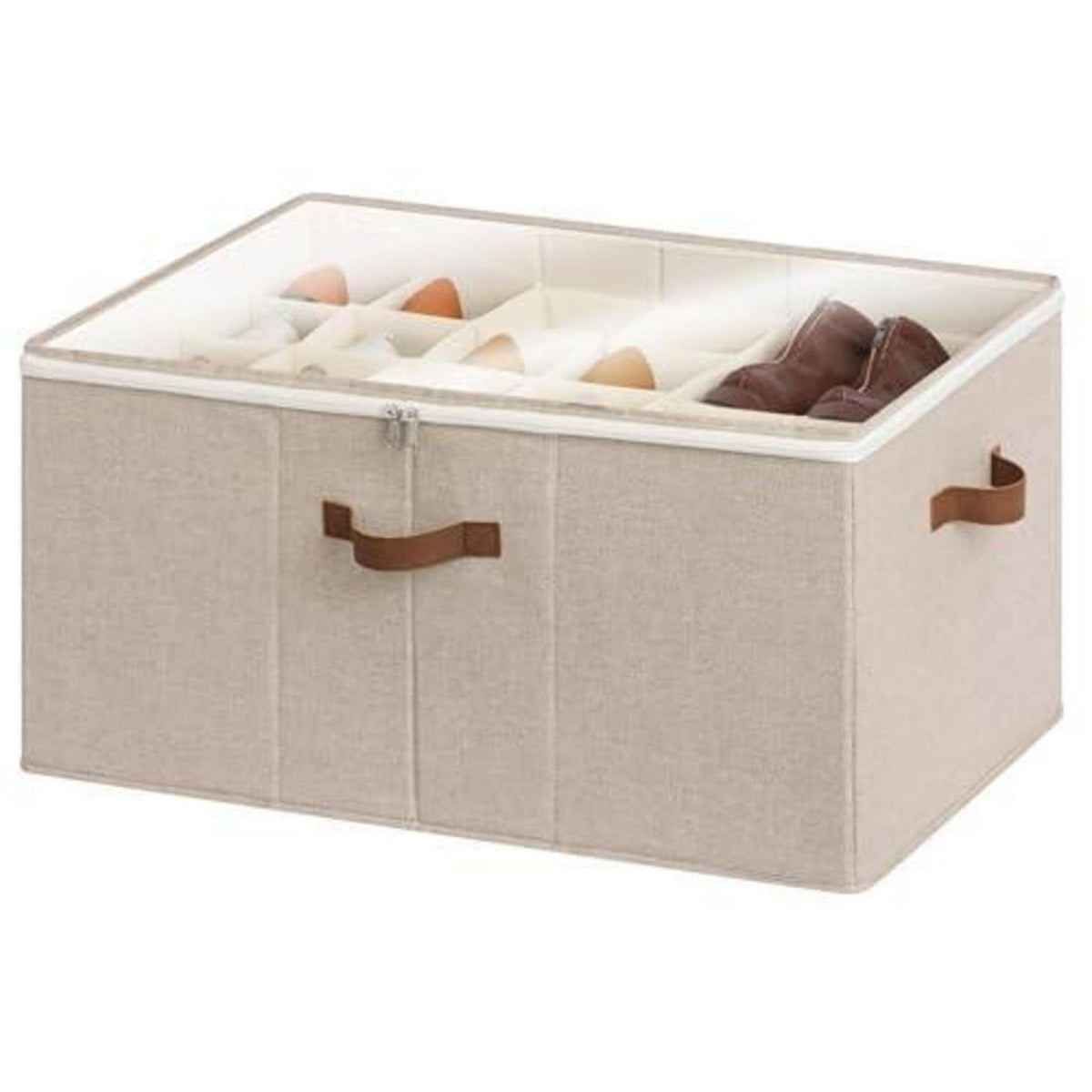 Faltbarer Schuh Organizer für 24 Paar – Braune Schuhbox