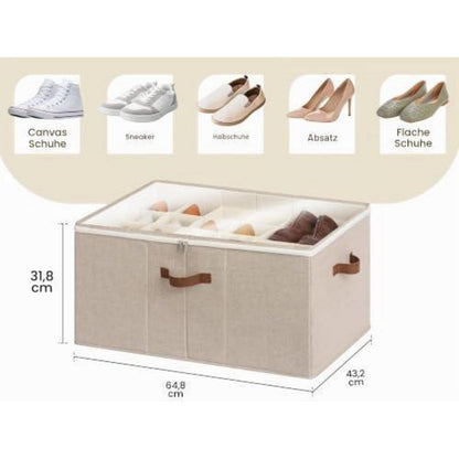 Faltbarer Schuh Organizer für 24 Paar – Braune Schuhbox