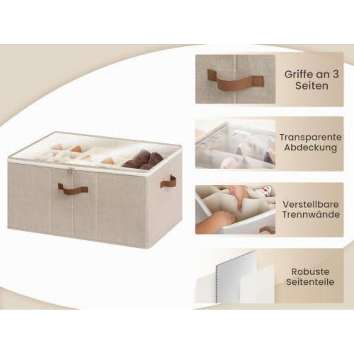 Faltbarer Schuh Organizer für 24 Paar – Braune Schuhbox