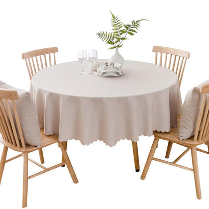 Runde Baumwoll-Leinen Tischdecke schmutzabweisend 260cm Khaki