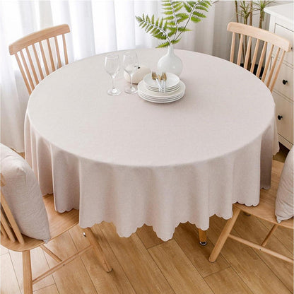 Runde Baumwoll-Leinen Tischdecke schmutzabweisend 260cm Khaki