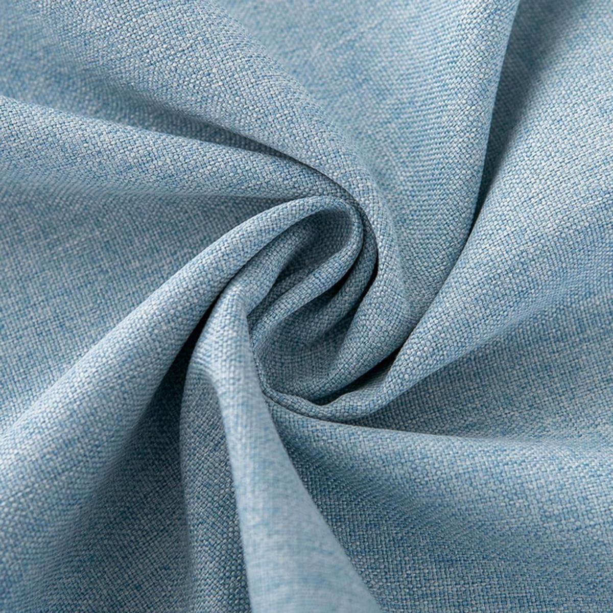 Runde Baumwoll-Leinen Tischdecke wasserabweisend 260 cm Hellblau
