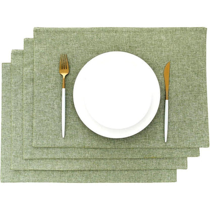 Platzset Stoff Grün 4er Set 48x33 cm Pflegeleicht & Strapazierfähig
