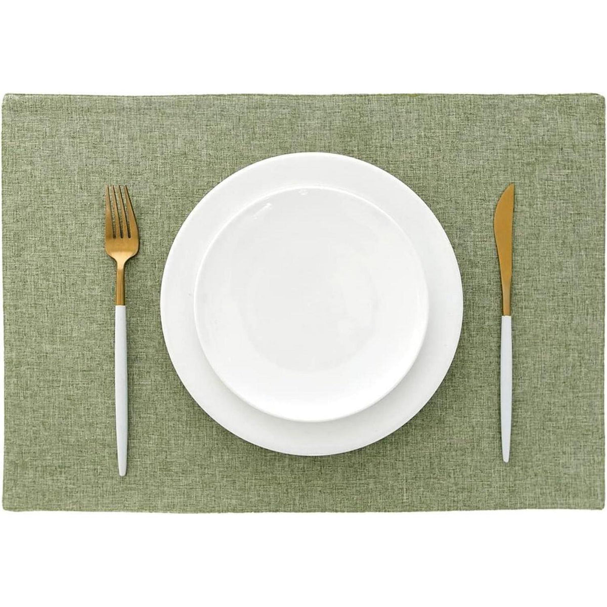 Platzset Stoff Grün 4er Set 48x33 cm Pflegeleicht & Strapazierfähig