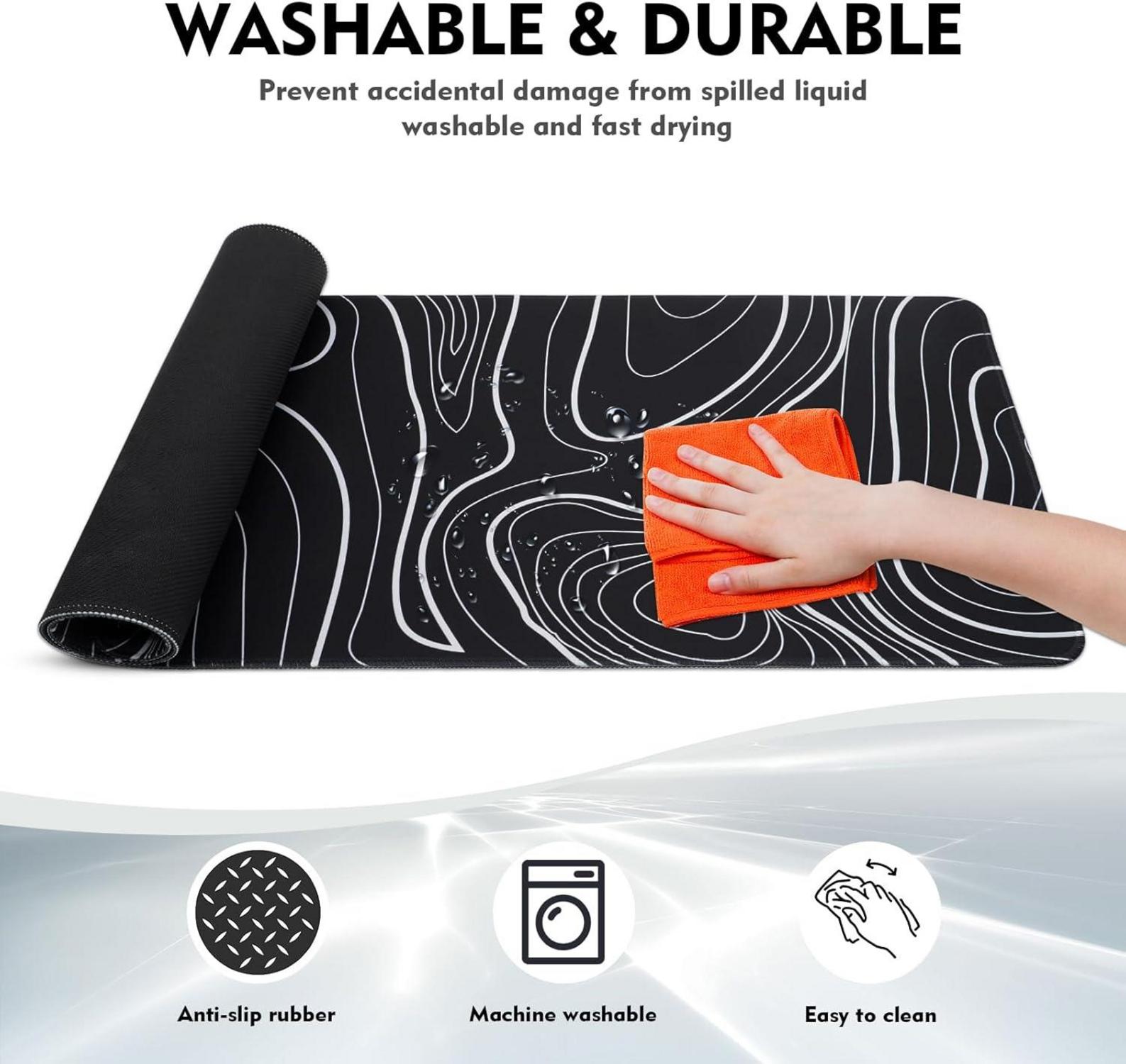 Großes Gaming Mauspad XXL Schwarz-Weiß 80x30cm