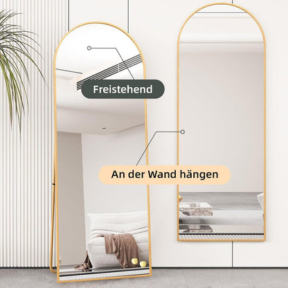 Ganzkörperspiegel Bogenförmig Gold | 165x60cm, Stehend & Wandmontage