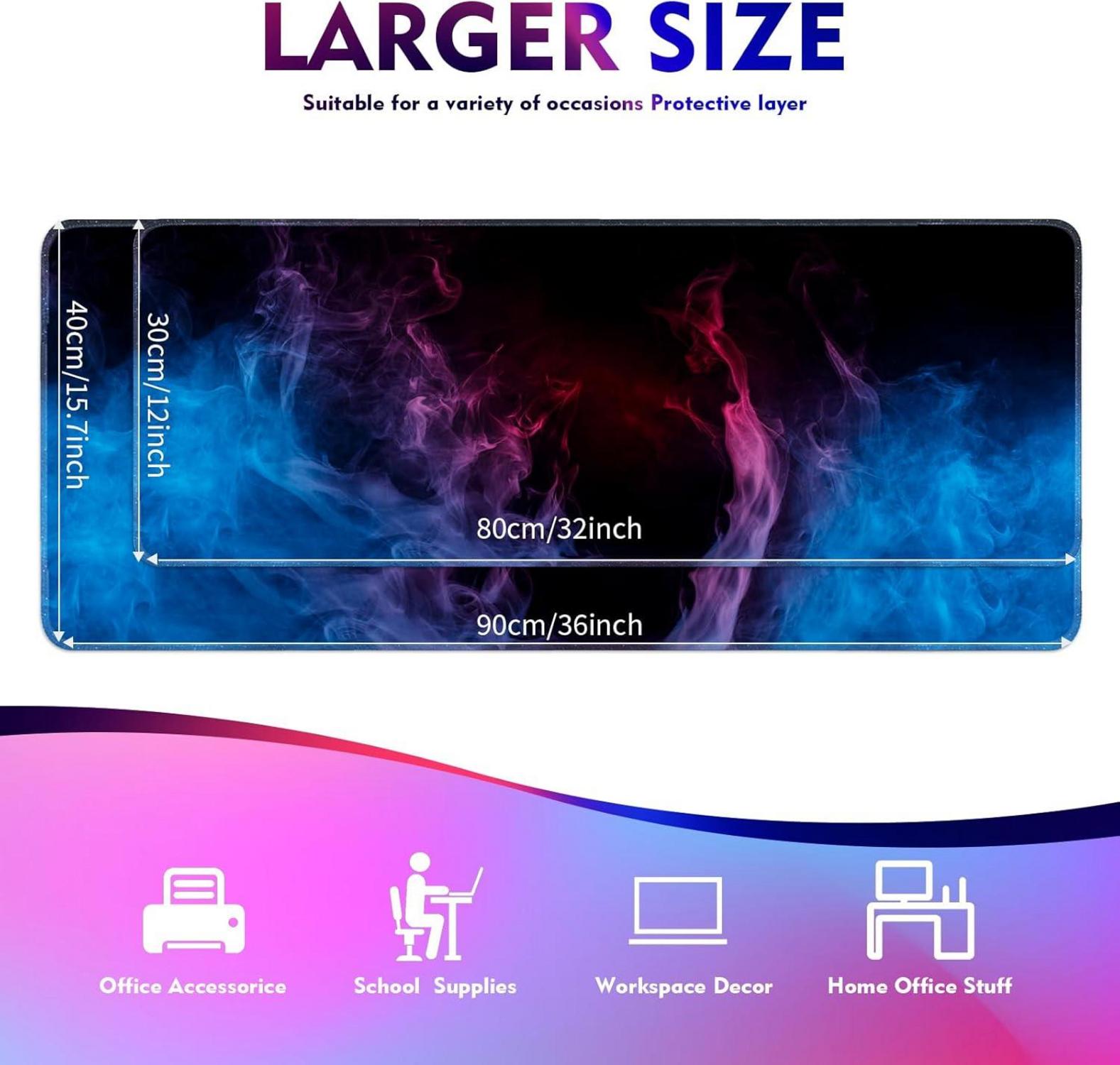 Gaming Mauspad XXL 800x300mm Rutschfeste Gummibasis Desk Mat Blau
