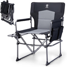 Campingstuhl Faltbar mit Seitentisch und Tasche, 180KG