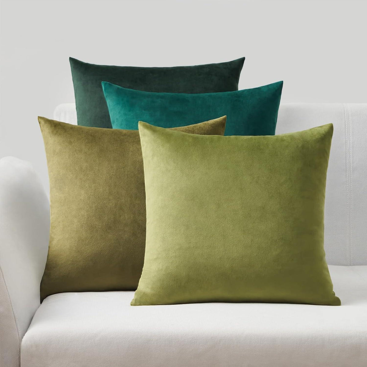 Kissenbezüge Samt Dekokissen Set für Schlafzimmer Couch 60x60cm