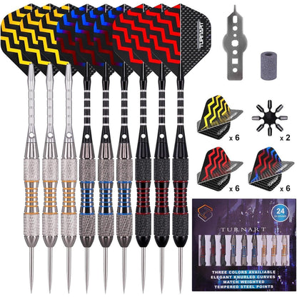 Turnart Dartpfeile Metallspitze 24g 9 Stück Steel Set mit