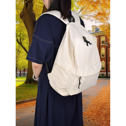 Canvas Rucksack Damen Herren 15.6 Zoll Laptop – Einfarbiger Tagesrucksack