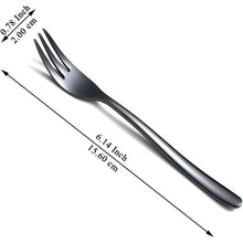 Schwarze Dessertgabeln Edelstahl 12er Set 14cm