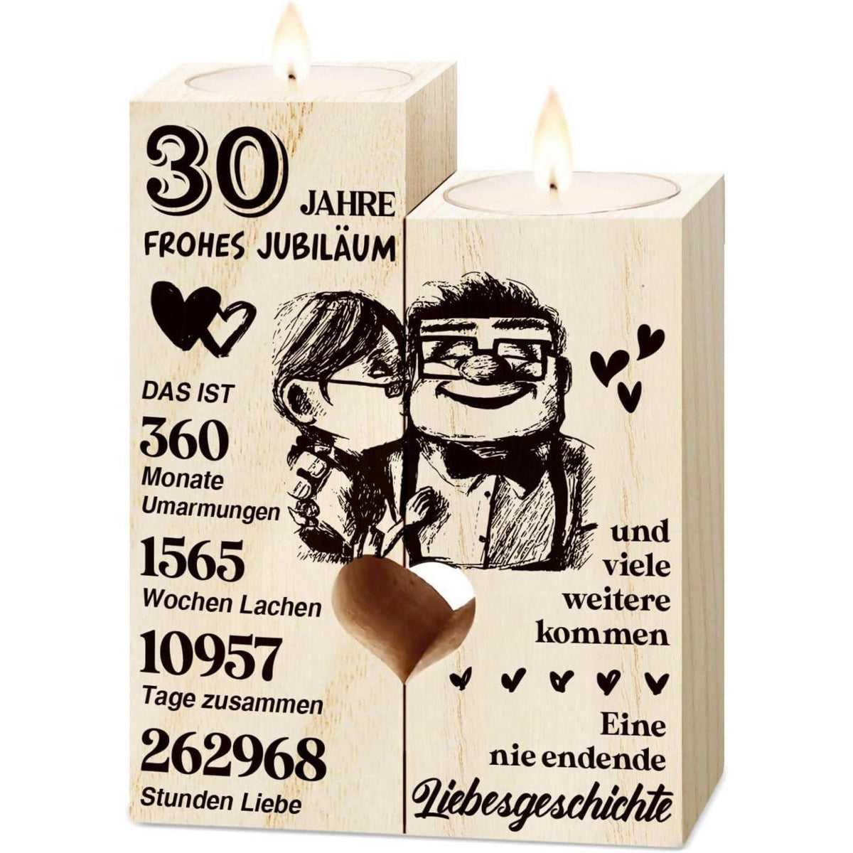 Holz Kerzenständer 30. Hochzeitstag Geschenk Perlenhochzeit