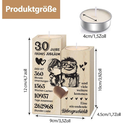 Holz Kerzenständer 30. Hochzeitstag Geschenk Perlenhochzeit