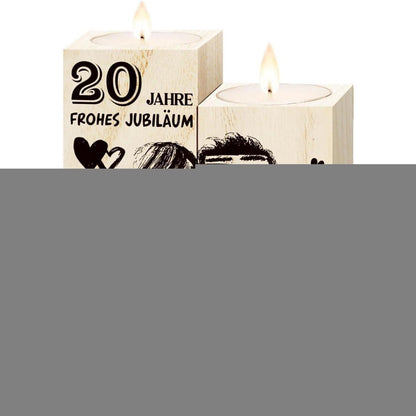 Holz Kerzenständer 20. Hochzeitstag Geschenk für Paare