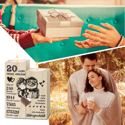 Holz Kerzenständer 20. Hochzeitstag Geschenk für Paare