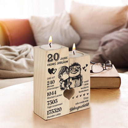 Holz Kerzenständer 20. Hochzeitstag Geschenk für Paare