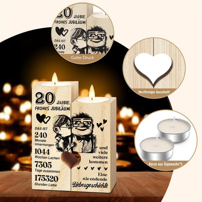 Holz Kerzenständer 20. Hochzeitstag Geschenk für Paare