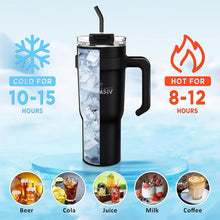 40oz Thermobecher mit Stroh und Griff, doppelwandiger