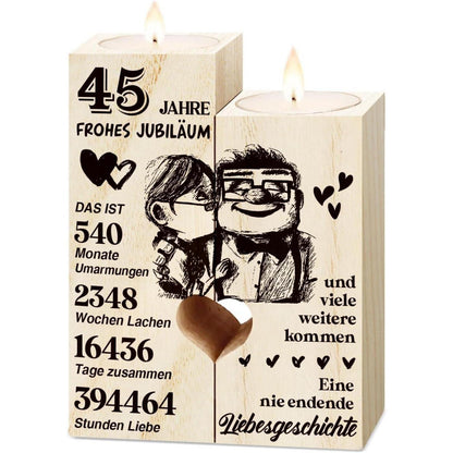 Holz Kerzenständer 45. Hochzeitstag Geschenk für Paare