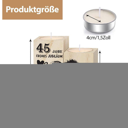 Holz Kerzenständer 45. Hochzeitstag Geschenk für Paare