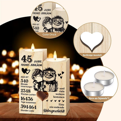 Holz Kerzenständer 45. Hochzeitstag Geschenk für Paare